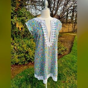 Floral Dress with White Accents